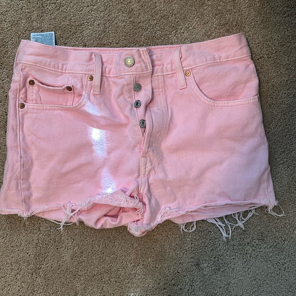 Levi’s pink denim cutoffs